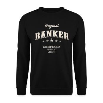 Banker Limited Edition Bankkaufmann - Unisex Pullover - Schwarz - Vorne - Alina (178cm) & Michal (187cm)