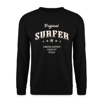 Surfer Limited Edition Surfing - Unisex Pullover - Schwarz - Vorne - Alina (178cm) & Michal (187cm)