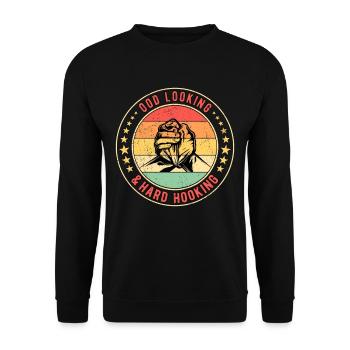 Arm Wrestling Armwrestling Ood Looking Hard Hooking - Unisex Sweatshirt - black - Front - Alina (178cm) & Michal (187cm)