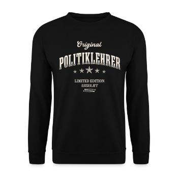Politiklehrer Limited Edition - Unisex Pullover - Schwarz - Vorne - Alina (178cm) & Michal (187cm)