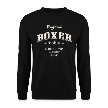 Boxer Limited Edition Boxen - Unisex Pullover - Schwarz - Vorne - Alina (178cm) & Michal (187cm)