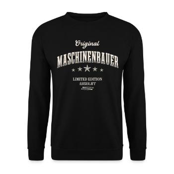 Maschinenbauer Limited Edition Maschinenbau - Unisex Pullover - Schwarz - Vorne - Alina (178cm) & Michal (187cm)
