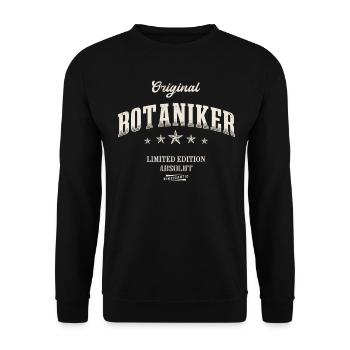 Botaniker Limited Edition Lustiges Botanik - Unisex Pullover - Schwarz - Vorne - Alina (178cm) & Michal (187cm)