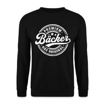 Bäcker das Original Lustiges Bäckerei - Unisex Pullover - Schwarz - Vorne - Alina (178cm) & Michal (187cm)
