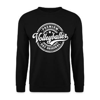 Volleyball Original Volleyballer Volleyballspieler - Unisex Pullover - Schwarz - Vorne - Alina (178cm) & Michal (187cm)