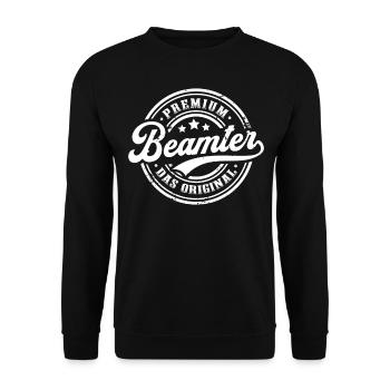 Beamter Original Beamtin Stadtverwaltung - Unisex Pullover - Schwarz - Vorne - Alina (178cm) & Michal (187cm)