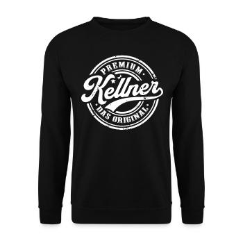 Kellner das Original Lustiges Kellner - Unisex Pullover - Schwarz - Vorne - Alina (178cm) & Michal (187cm)