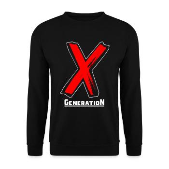 Generation X Letters/X Symbol Text Gift - Unisex Sweatshirt - black - Front - Alina (178cm) & Michal (187cm)