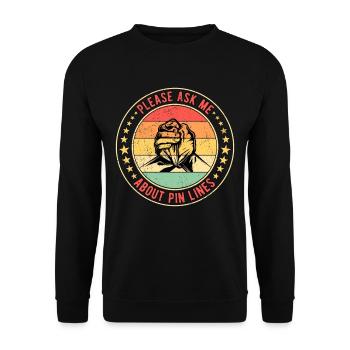 Arm wrestling arm wrestling pin lines - Unisex Sweatshirt - black - Front - Alina (178cm) & Michal (187cm)