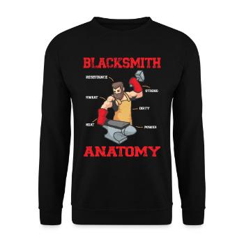Anatomie du forgeron Drôle de cadeau de forgeron - Sweat-shirt Unisexe - noir - Devant - Alina (178cm) & Michal (187cm)