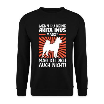 Akita Inu nicht mögen japanischer Spitz - Unisex Pullover - Schwarz - Vorne - Alina (178cm) & Michal (187cm)