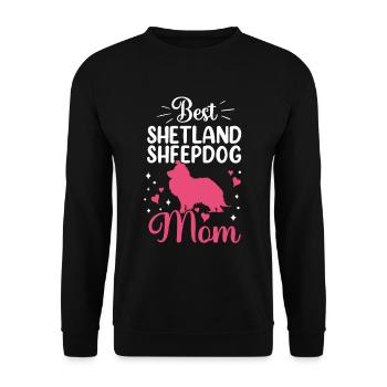 Shetland Sheepdog Mama britischer Sheepdog - Unisex Pullover - Schwarz - Vorne - Alina (178cm) & Michal (187cm)