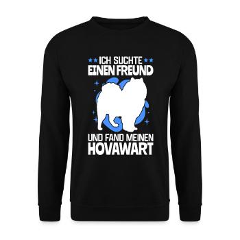 Fand meinen Hovawart Hofwächter Hund - Unisex Pullover - Schwarz - Vorne - Alina (178cm) & Michal (187cm)