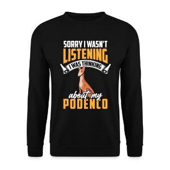 Podenco was distracted Spanish Podenco - Unisex Sweatshirt - black - Front - Alina (178cm) & Michal (187cm)