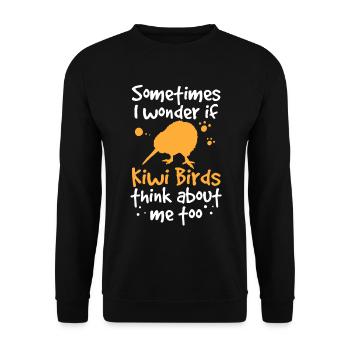 Kiwi oiseau pense à moi Kiwi de Nouvelle-Zélande - Sweat-shirt Unisexe - noir - Devant - Alina (178cm) & Michal (187cm)