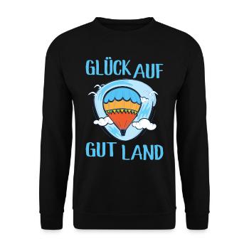 Heissluftballonfahrer Glück Auf Gut Land Geschenk - Unisex Pullover - Schwarz - Vorne - Alina (178cm) & Michal (187cm)