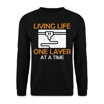 3D Printing - Living Life One Layer At A Time - Unisex Sweatshirt - black - Front - Alina (178cm) & Michal (187cm)