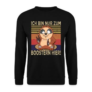 Biertrinker - Saufen - Männerabend - Unisex Pullover - Schwarz - Vorne - Alina (178cm) & Michal (187cm)