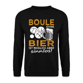 Boules sans bière - Joueur de boules - Boccia - Sweat-shirt Unisexe - noir - Devant - Alina (178cm) & Michal (187cm)