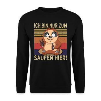 Biertrinker - Saufen - Männerabend - Unisex Pullover - Schwarz - Vorne - Alina (178cm) & Michal (187cm)