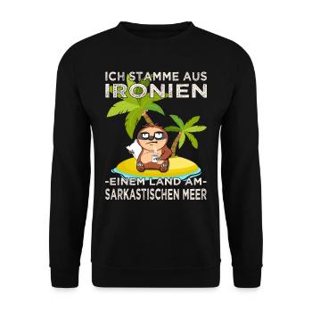 Sarkastischer & ironischer Bürohumor - Unisex Pullover - Schwarz - Vorne - Alina (178cm) & Michal (187cm)