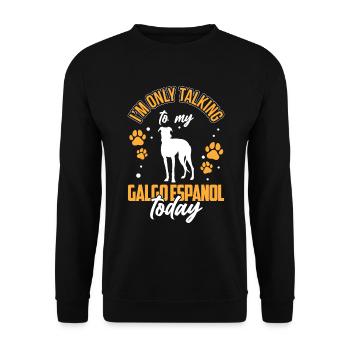 Je parle juste à mon Galgo Espanol - Sweat-shirt Unisexe - noir - Devant - Alina (178cm) & Michal (187cm)