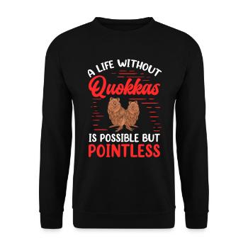 Quokka Leben ohne Beuteltier Quokka - Unisex Pullover - Schwarz - Vorne - Alina (178cm) & Michal (187cm)