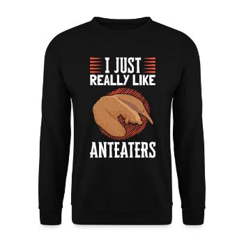 J’aime les fourmiliers fourmiliers - Sweat-shirt Unisexe - noir - Devant - Alina (178cm) & Michal (187cm)