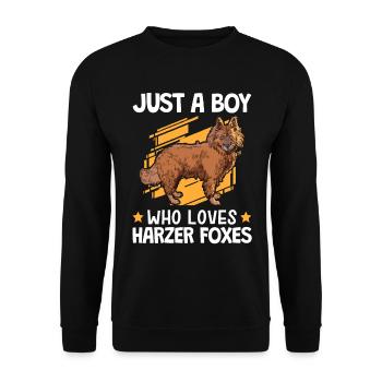 Boy of the Harz foxes loves herding fox - Unisex Sweatshirt - black - Front - Alina (178cm) & Michal (187cm)