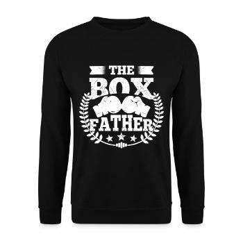 Boxfather Boxing Gloves Funny Boxer Gift Idea - Unisex Pullover - Schwarz - Vorne - Alina (178cm) & Michal (187cm)