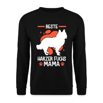 Beste Harzer Fuchs Mama Hütehund - Unisex Pullover - Schwarz - Vorne - Alina (178cm) & Michal (187cm)