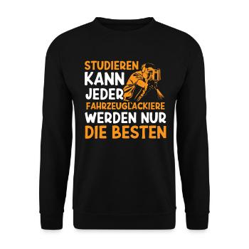 Fahrzeuglackierer werden nur die Besten - Unisex Pullover - Schwarz - Vorne - Alina (178cm) & Michal (187cm)