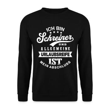 Schreiner Urlaub Lustig Schreinerei - Unisex Pullover - Schwarz - Vorne - Alina (178cm) & Michal (187cm)