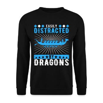 Dragon Boat Racing Dragon Boat facilement distrait - Sweat-shirt Unisexe - noir - Devant - Alina (178cm) & Michal (187cm)