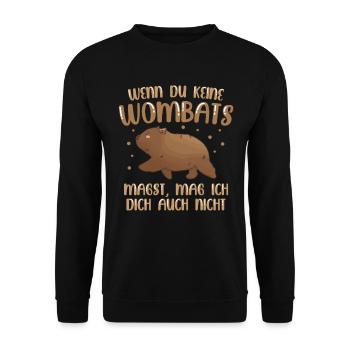 Wombats nicht mögen Beuteltier Wombat - Unisex Pullover - Schwarz - Vorne - Alina (178cm) & Michal (187cm)