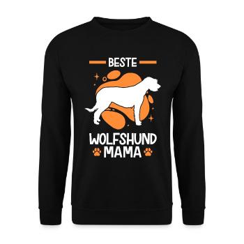 Beste Irischer Wolfshund Mama Irish Wolfhound - Unisex Pullover - Schwarz - Vorne - Alina (178cm) & Michal (187cm)