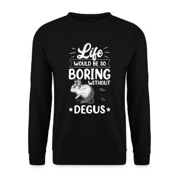 Ce serait ennuyeux sans rongeur chilien Degu - Sweat-shirt Unisexe - noir - Devant - Alina (178cm) & Michal (187cm)