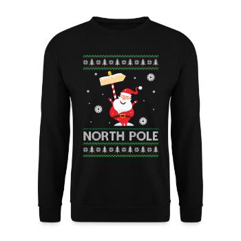 Pole Dancing Santa Claus Pun Joke - Pôle Nord - Sweat-shirt Unisexe - noir - Devant - Alina (178cm) & Michal (187cm)