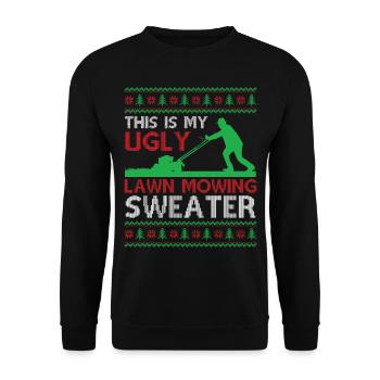 Blague de jardinage de Noël C’est ma moche pelouse Mowi - Sweat-shirt Unisexe - noir - Devant - Alina (178cm) & Michal (187cm)