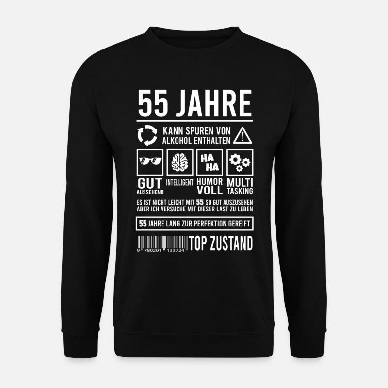 55. Geburtstag Männer Frauen Lustig 55 Jahre - Unisex Pullover - Schwarz