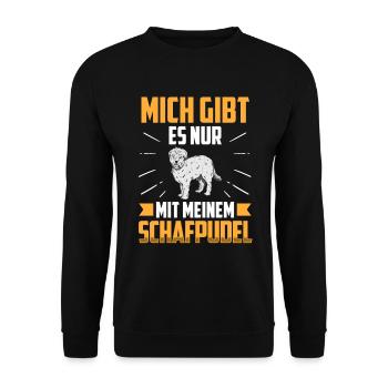 Nur mit meinem Schafpudel altdeutscher Hütepudel - Unisex Pullover - Schwarz - Vorne - Alina (178cm) & Michal (187cm)