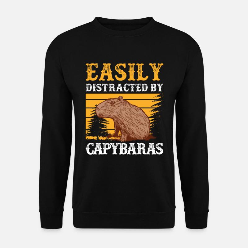 Capybara J’étais distrait capybara - Sweat-shirt Unisexe - noir