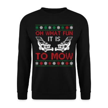 Tonte de Noël laide - Oh quel plaisir de tondre - Sweat-shirt Unisexe - noir - Devant - Alina (178cm) & Michal (187cm)