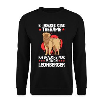 Ich brauche nur meinen Leonberger - Unisex Pullover - Schwarz - Vorne - Alina (178cm) & Michal (187cm)