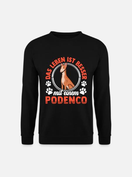Leben mit Podenco spanischer Podenco - Unisex Pullover - Schwarz