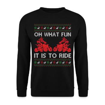 Quad moche Noël Citation Oh quel plaisir c’est - Sweat-shirt Unisexe - noir - Devant - Alina (178cm) & Michal (187cm)