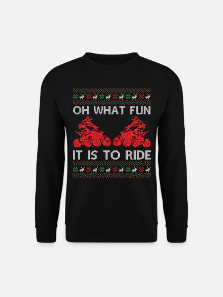 Quad Ugly Christmas Saying Quote Oh What Fun It Is - Unisex Pullover - Schwarz