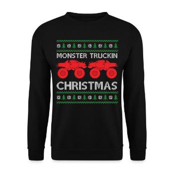 Monster Truck Ugly Christmas - Merry Monster Chris - Sweat-shirt Unisexe - noir - Devant - Alina (178cm) & Michal (187cm)