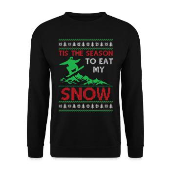 Snowboarding Ugly Christmas - Tis The Season To Ea - Unisex Pullover - Schwarz - Vorne - Alina (178cm) & Michal (187cm)
