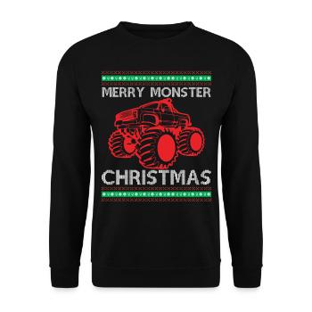 Monster Truck Ugly Christmas - Merry Monster Chris - Sweat-shirt Unisexe - noir - Devant - Alina (178cm) & Michal (187cm)